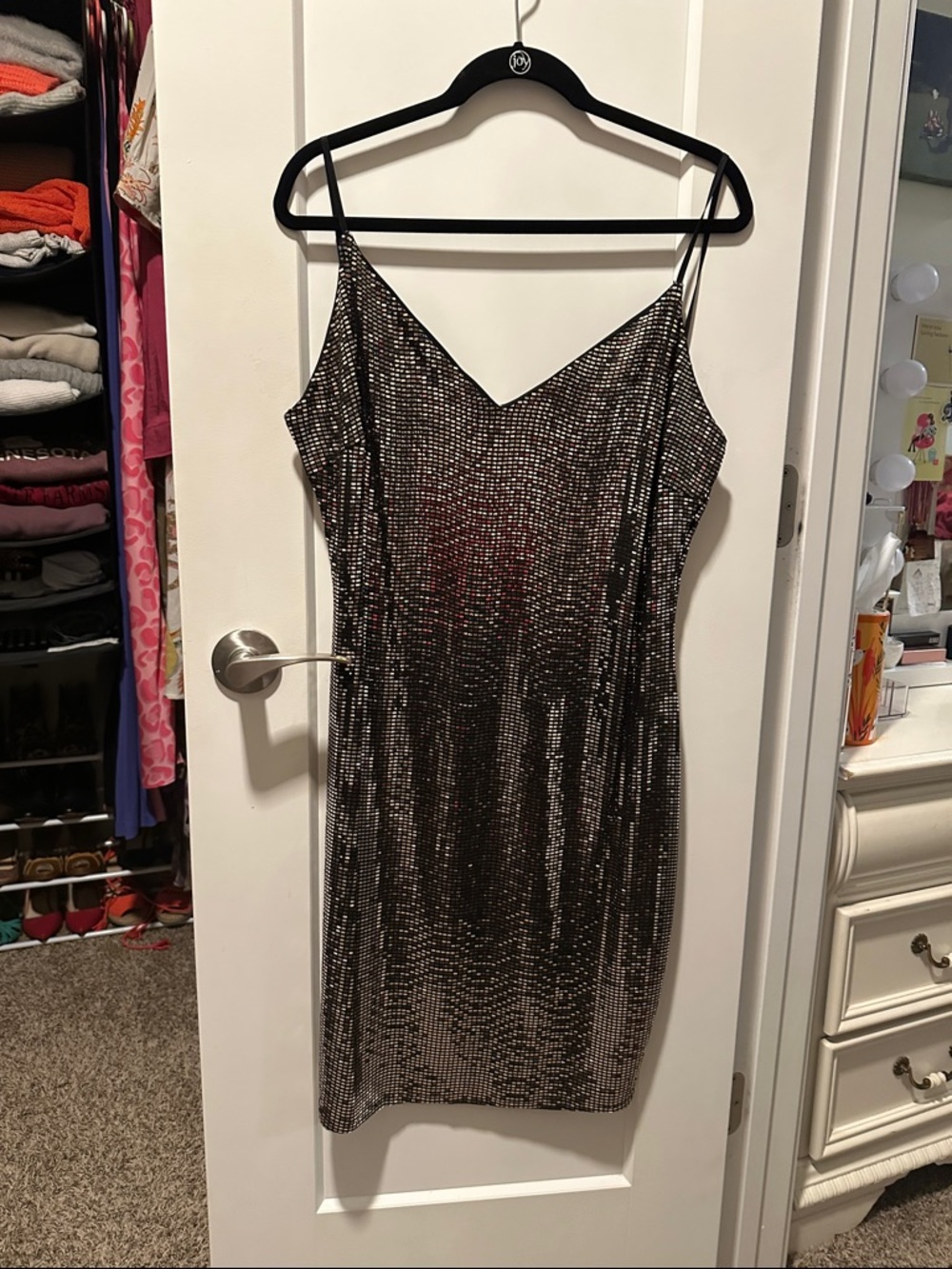 Shimmering Gold Midi Slip Dress